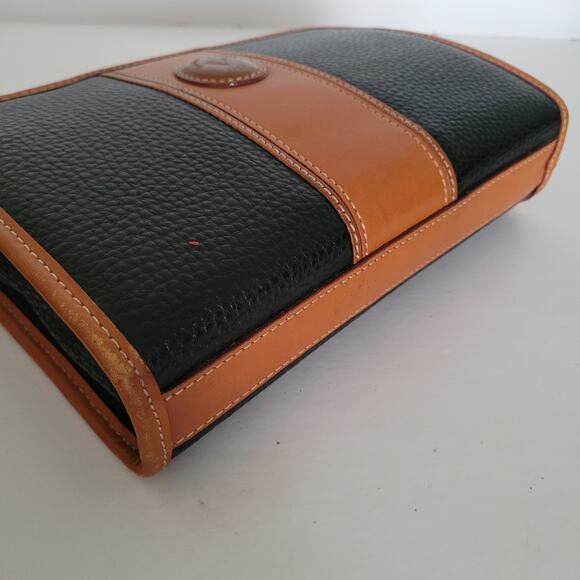 Rudolph Valentino Bag Clutch Wristlet Vintage Zip Italian Black Brown Leather - Picture 6 of 11